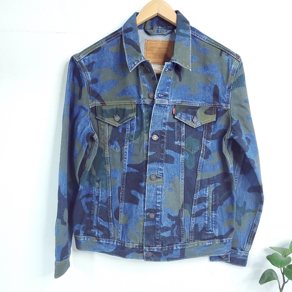camo blue jean jacket